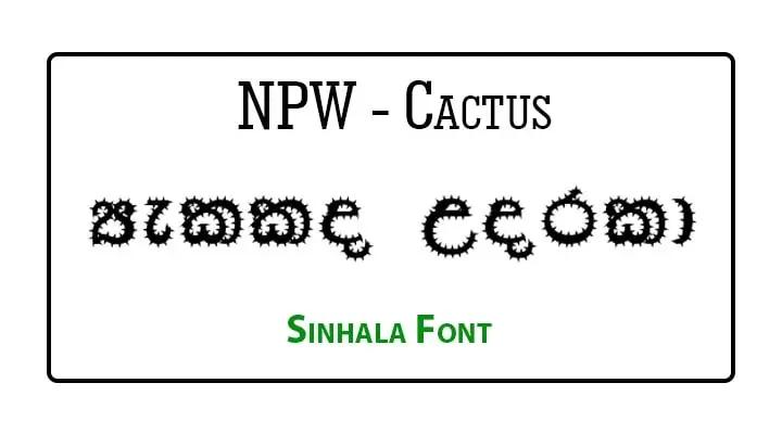 NPW Cactus Sinhala Font Free Download