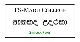 FS-Madu College Sinhala Font